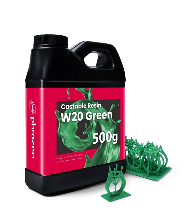 Żywica do drukarki 3D Phrozen Castable W20 Green 500g 1 Żywica do drukarki 3D Phrozen Castable W20 Green 500g