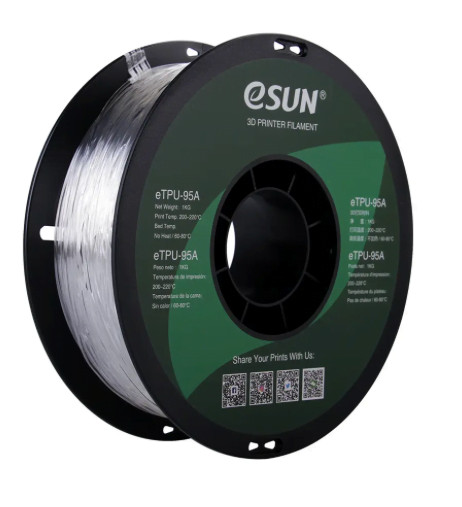 Filament do drukarki 3D ESUN eTPU-95A przezroczysty 1,75mm 1kg 1 Filament do drukarki 3D ESUN eTPU-95A przezroczysty 1,75mm 1kg