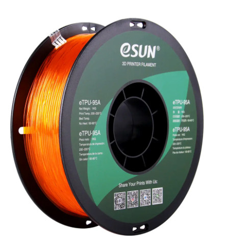 Filament do drukarki 3D ESUN eTPU-95A szklany Pomarańczowy 1,75mm 1kg 1 Filament do drukarki 3D ESUN eTPU-95A szklany Pomarańczowy 1,75mm 1kg