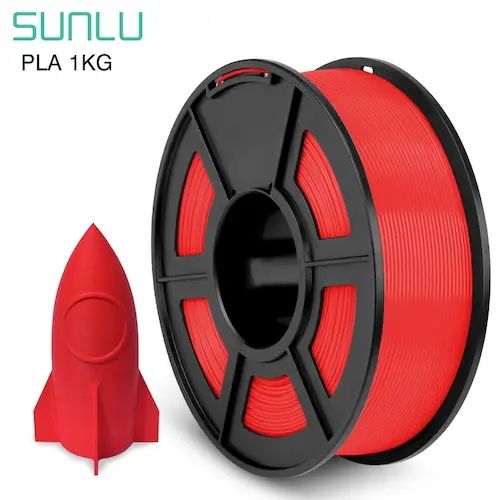 Filament do drukarki 3D Sunlu PLA+ Red, 1,75mm 1kg 1 Filament do drukarki 3D Sunlu PLA+ Red, 1,75mm 1kg