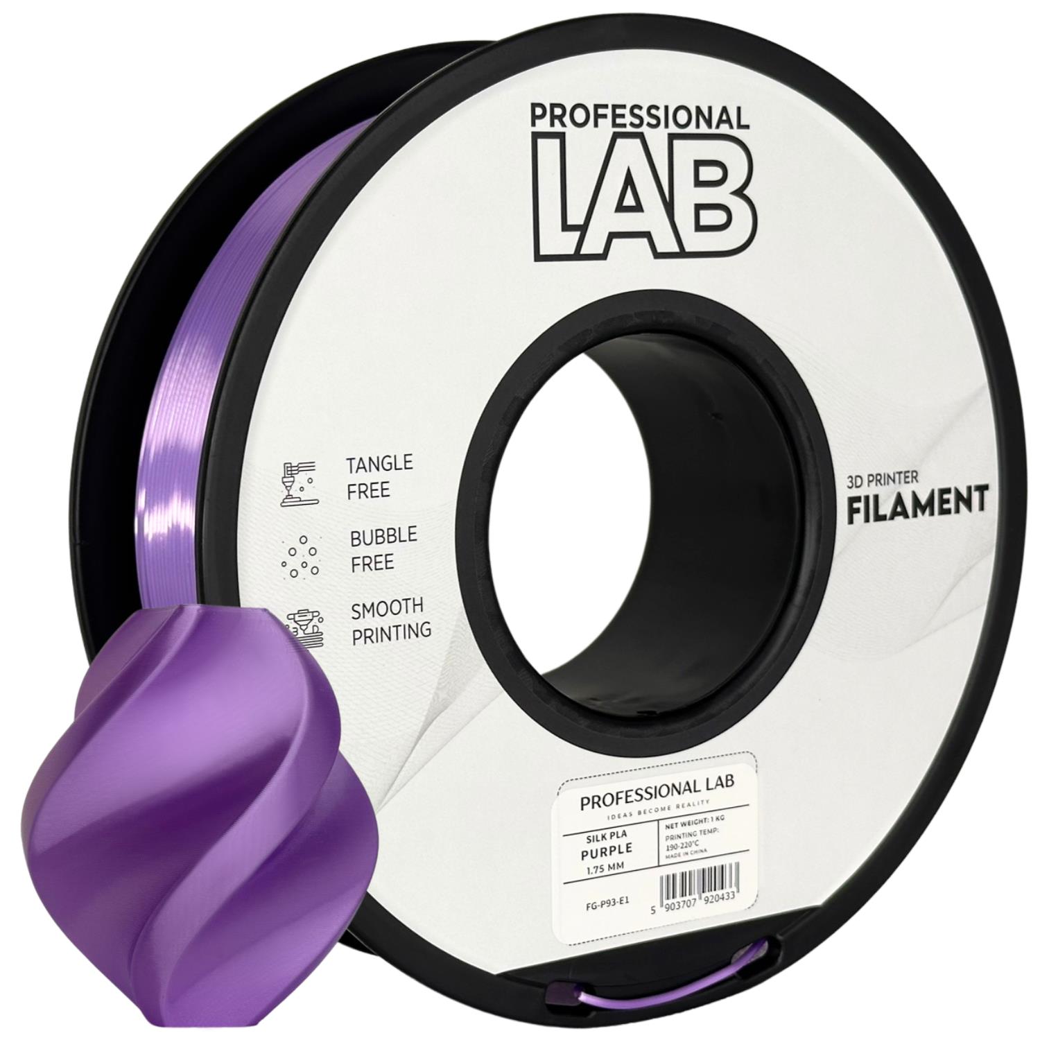 Filament do drukarki 3D Prof. Lab Silk PLA fioletowy 1,75 mm 1 kg 1 Filament do drukarki 3D Prof. Lab Silk PLA fioletowy 1,75 mm 1 kg