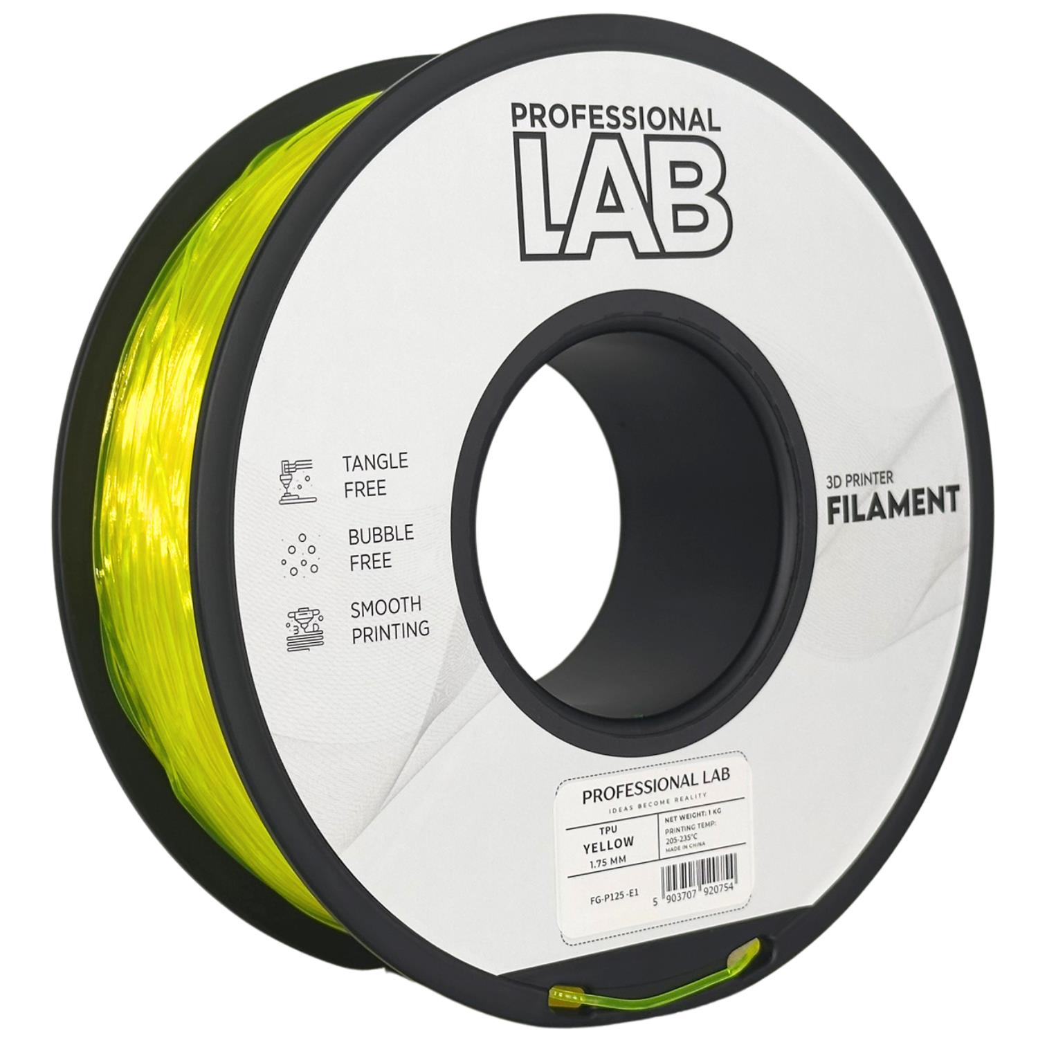 Filament do drukarki 3D Prof. Lab TPU żółty 1,75 mm 1 kg 1 Filament do drukarki 3D Prof. Lab TPU żółty 1,75 mm 1 kg