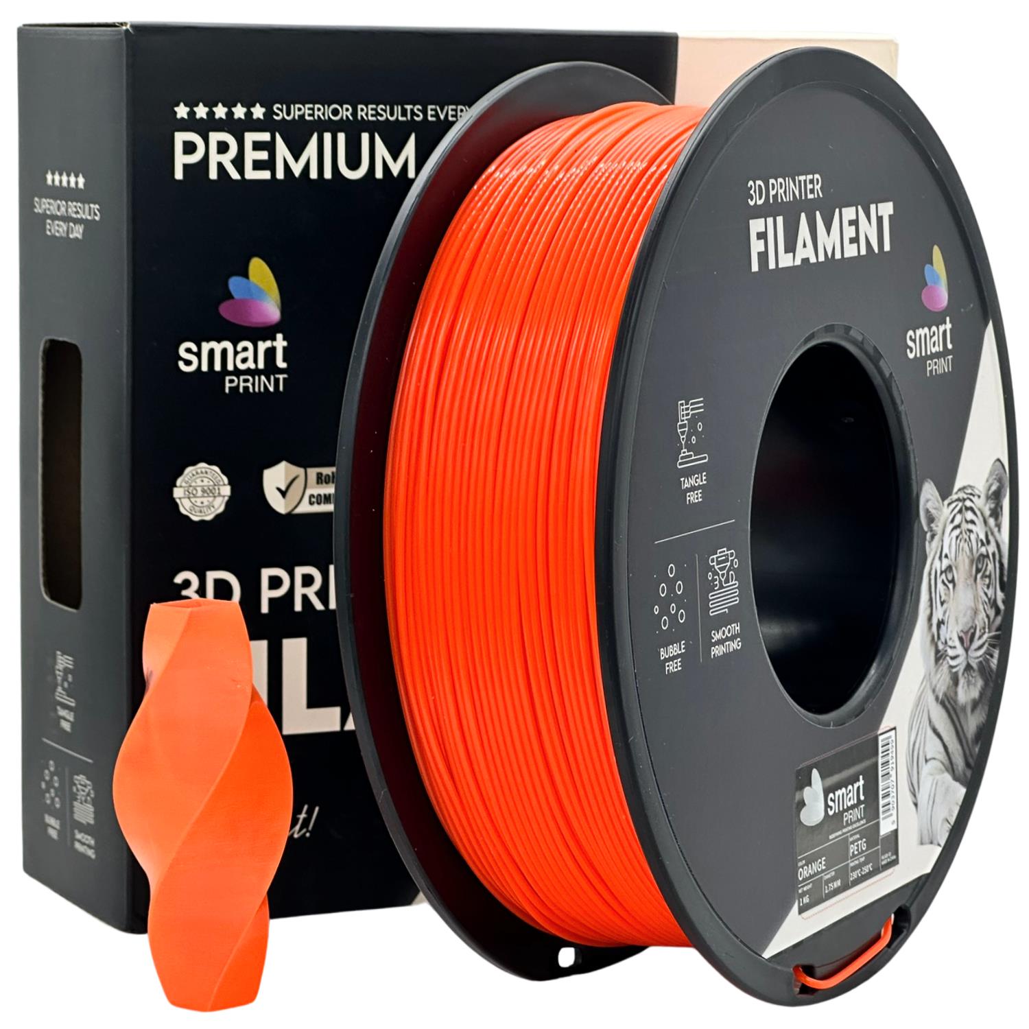 Filament do drukarki 3D Smart Print PETG pomarańczowy 1,75 mm 1 kg 1 Filament do drukarki 3D Smart Print PETG pomarańczowy 1,75 mm 1 kg