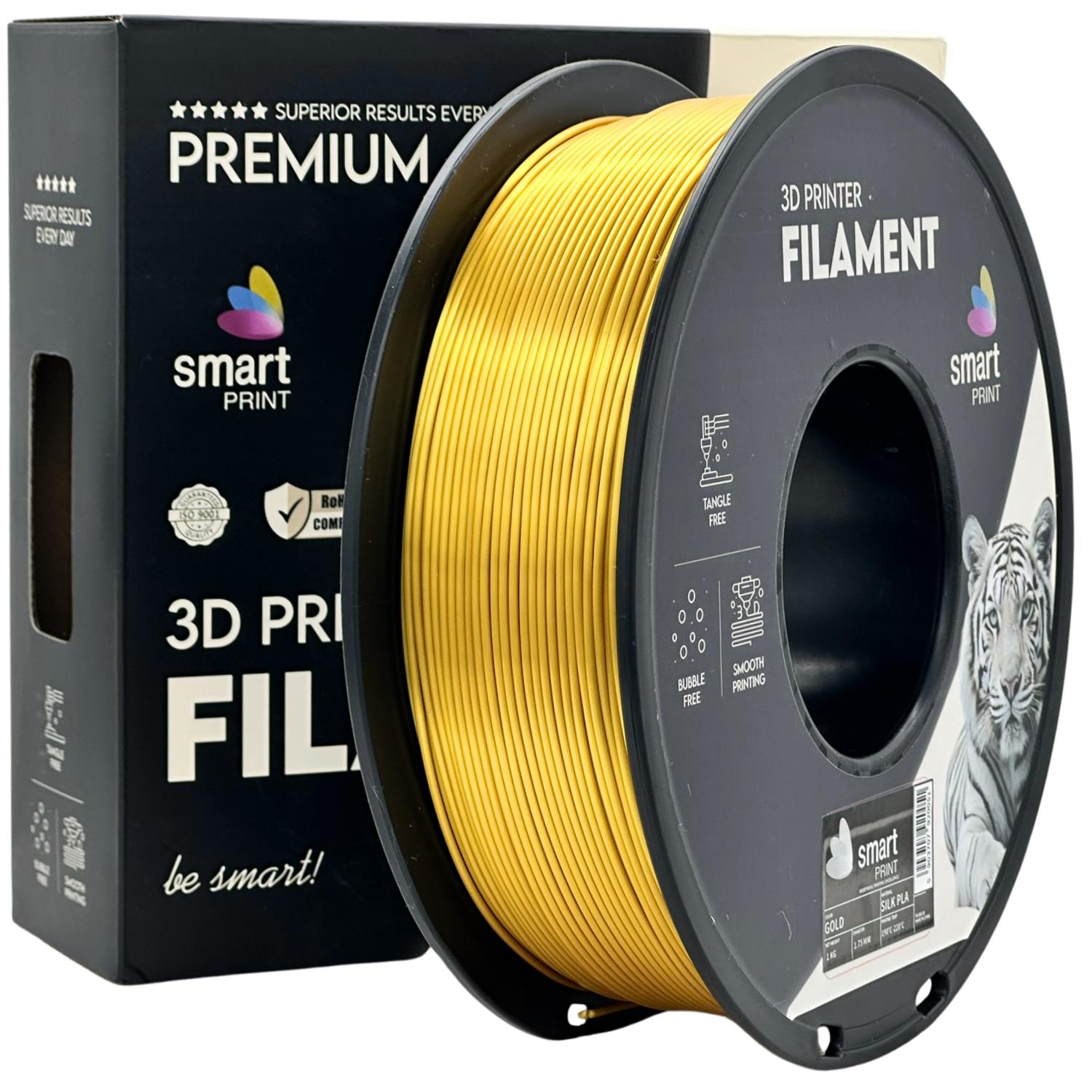Filament do drukarki 3D Smart Print Silk PLA złoty 1,75 mm 1 kg 1 Filament do drukarki 3D Smart Print Silk PLA złoty 1,75 mm 1 kg