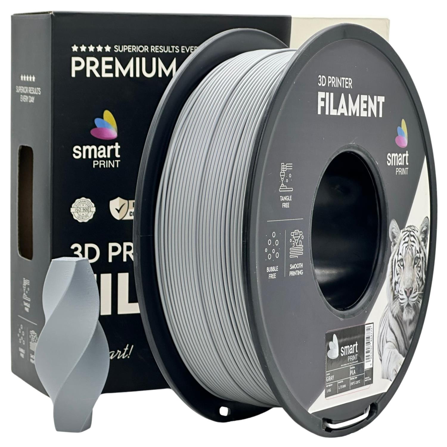 Filament do drukarki 3D Smart Print PLA szary 1,75 mm 1 kg 1 Filament do drukarki 3D Smart Print PLA szary 1,75 mm 1 kg