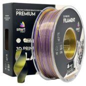 Filament do drukarki 3D Smart Print Silk PLA Trójkolorowy czarny złoty fioletowy 1,75 mm 1 kg